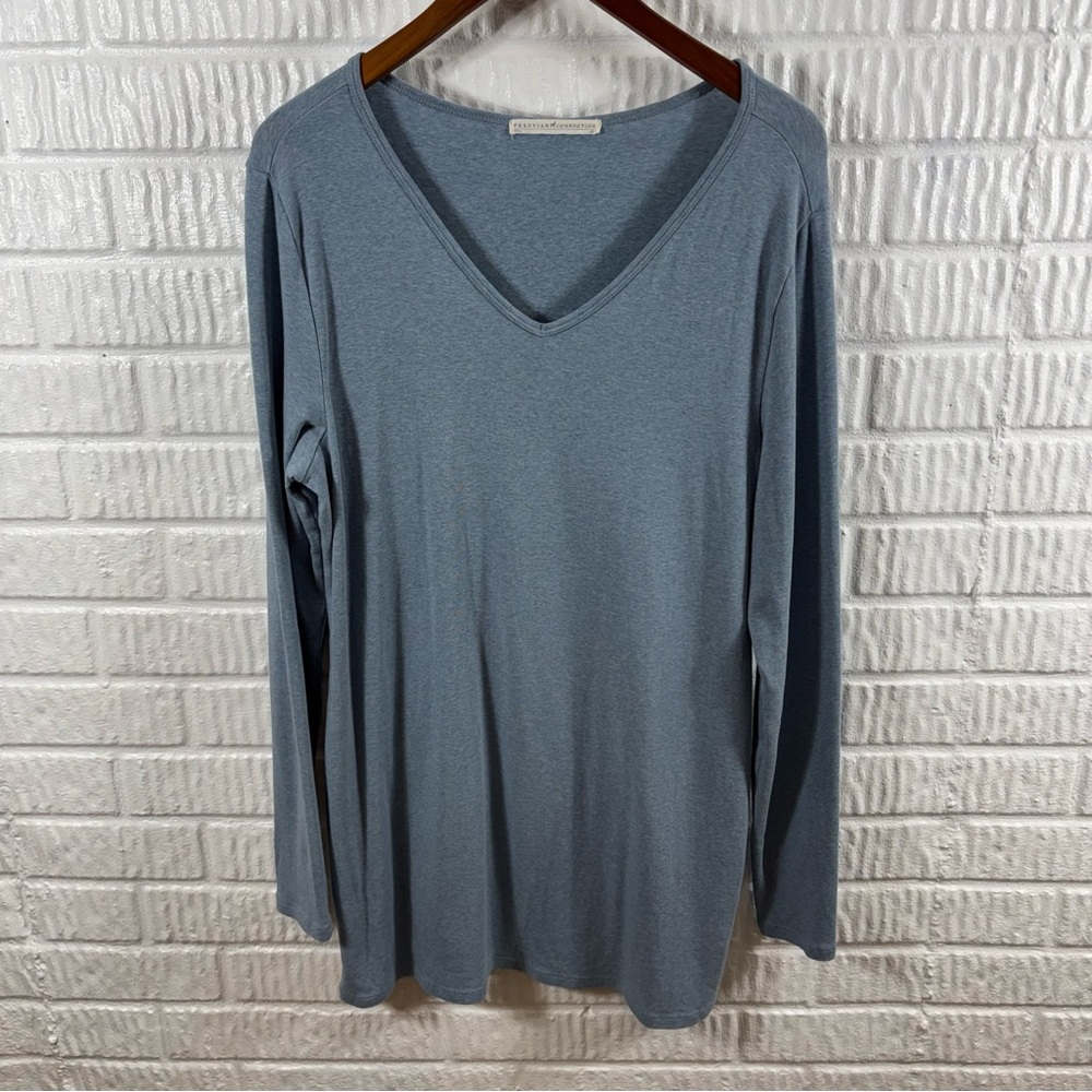 Peruvian‎ Connection Blue Pima Cotton Tunic XL